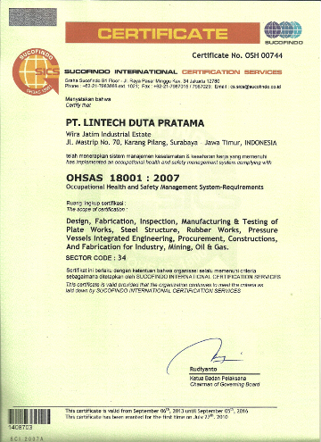 sertifikat OHSAS 18001:2007